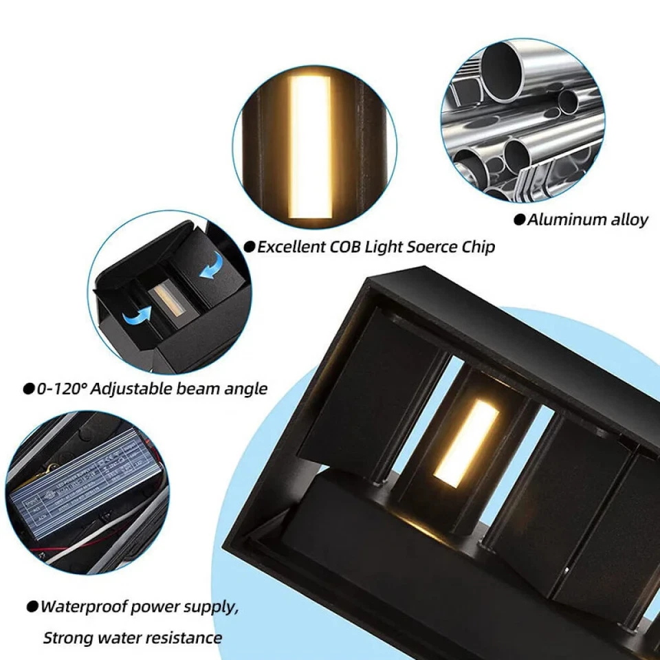 LED Wandleuchte UP DOWN Modern Wandlampe Lampe Licht Cube Würfel Fassadenlampe - Bild 4 von 4