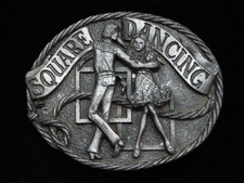 PG09171 VINTAGE 1986 SQUARE DANCING COMMEMORATIVE WESTERN COWBOY BUCKLE