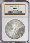 2008 American Eagle Silver Dollar $1 MS69 NGC