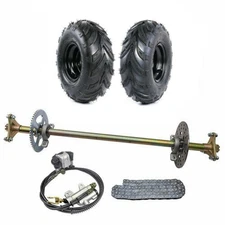 Go Kart 29" Inch Rear Axle Kit 6" Wheels Brake Hub Chain ATV Golf Mini bike Quad