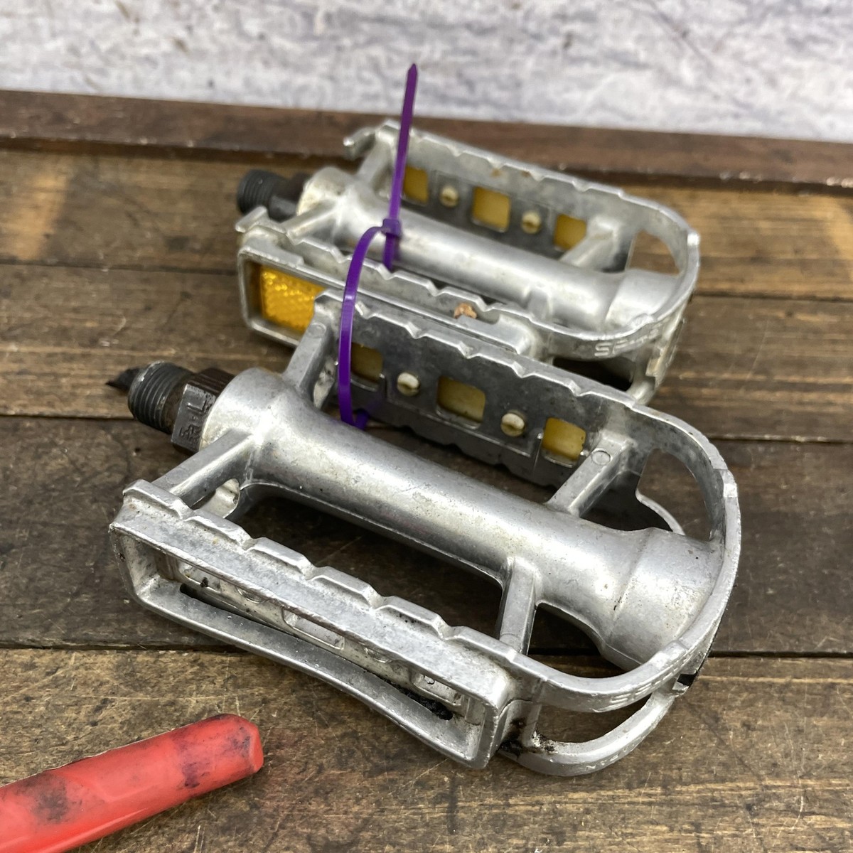 Vintage SR SP-467 Japan Alloy BMX Bicycle Pedals 9/16 3pc Platform