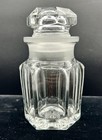 Antique Bohemian  Apothecary Jar / Perfume Bottle W/stopper Clear Crystal Glass — photo 1
