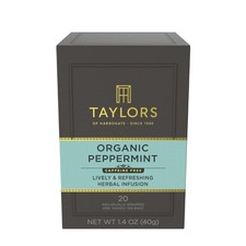 Organic Peppermint Herbal Tea Individually Wrapped Bags, 20 Count Pack of 6 ...