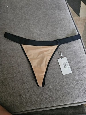 Negative Underwear Sieve Thong Underwear Panties Buff and Black Size XL