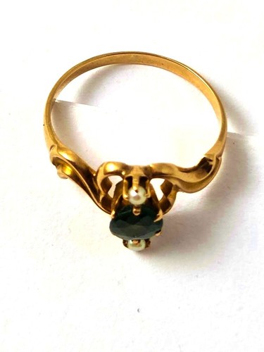 Victorian Ring in 10k Gold, 1910's, Vintage Jewelry - Picture 3 of 4