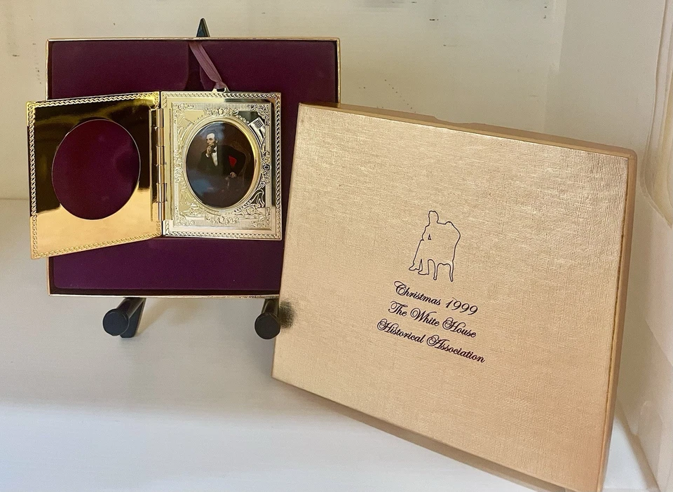 Ornamento de la Casa Blanca 1999 retrato del presidente Abraham Lincoln 15º presidente de Estados Unidos Foto 2 de 4