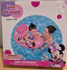 Disney Jr Minnie Mouse Baby Watercraft Float Swimming Pool Seat - Ages 6-18 M