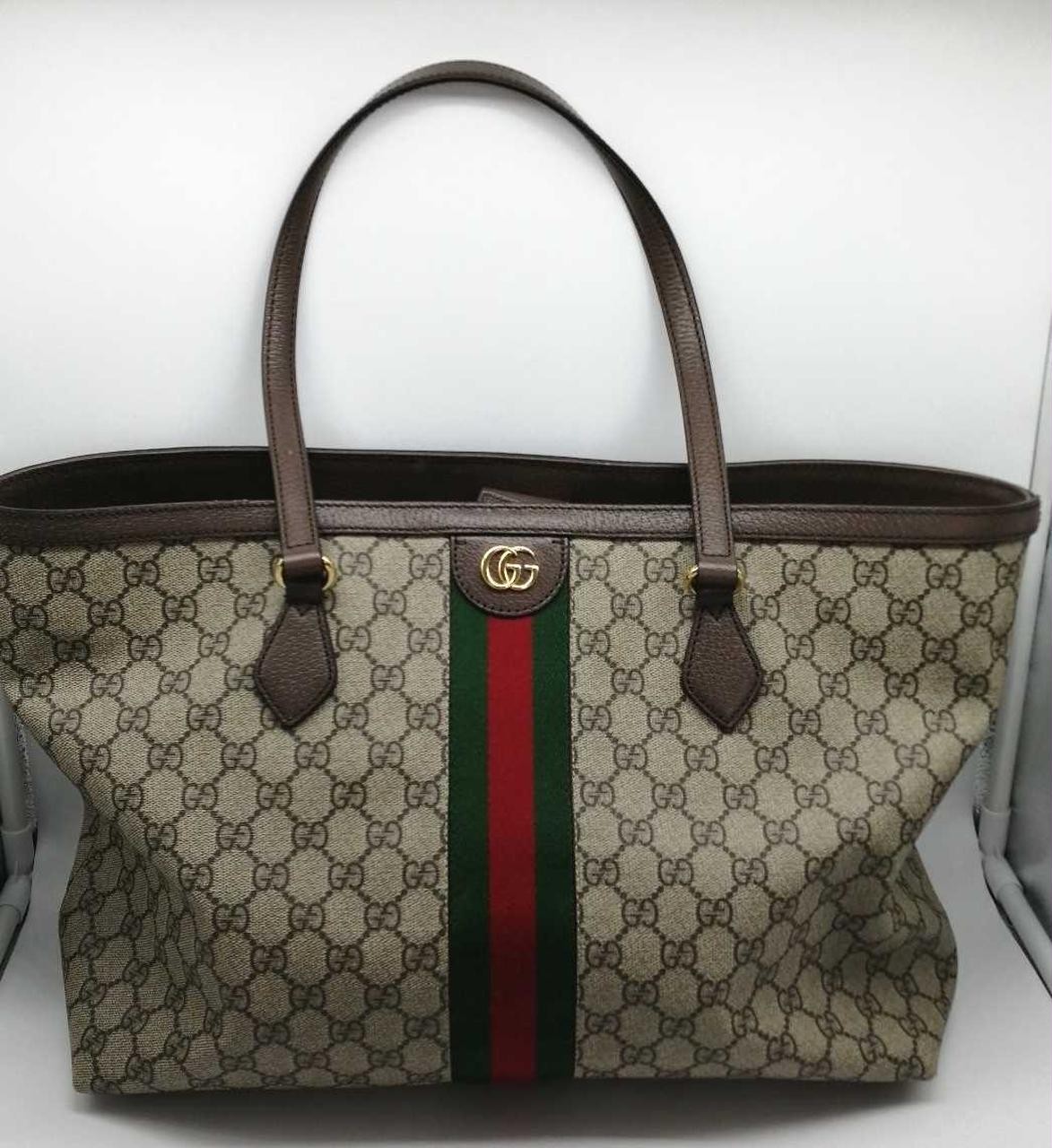 GUCCI 631685 Black Leather Tote Bag 302572 with Gold Hardware