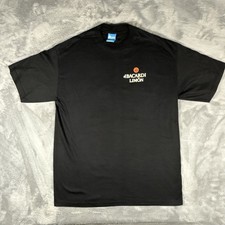 Vintage Bacardi Limon Graphic T Shirt Mens Size XL Black 100% Cotton Made In USA