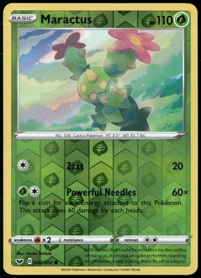 Maractus Reverse Holo 007/202 SWSH01: Sword & Shield Base Set LP
