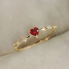 1PC Cute Women's Fashion Wedding Band Engagement Heart Ring