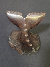Vintage Hand Carved Wood Whale Tail  Beautiful Home And Desk Decor