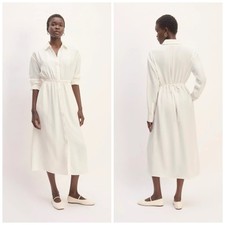 Everlane The Mini Jacquard Stripe Shirt Dress Cream Midi XXL