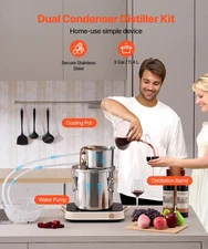 3 Gal Moonshine Still Water Wine Alcohol Distiller Brewing Kit Stainless Steel