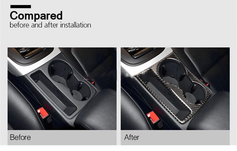 Consola de fibra de carbono portavasos de agua panel cubierta embellecedor para Audi A5 S5 2008-2016 Foto 4 de 4