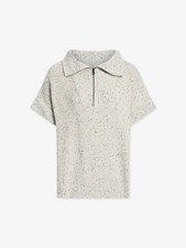 Varley Large Women's Reagan Knit Half Zip In Vaporous Grey Fleck VAR01915- New
