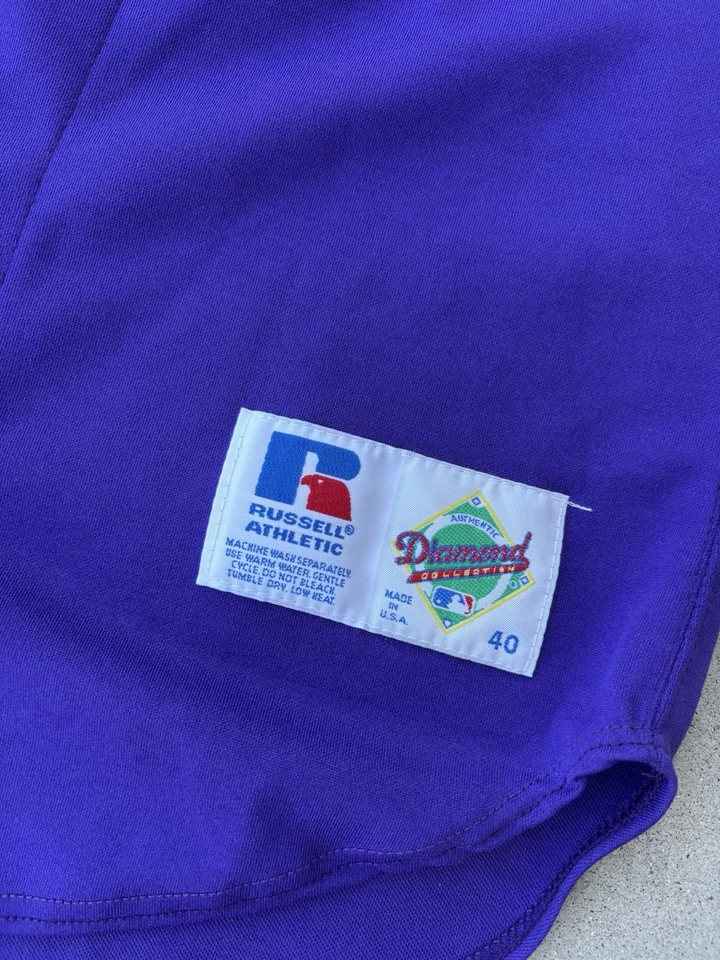 Vintage Purple Arizona Diamondbacks Russell Athletic Diamond MLB Jersey Size 40 - Image 3 of 4