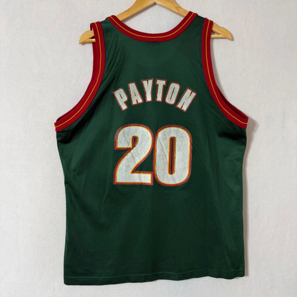 Camiseta de Colección Campeón de los 90 Seattle SuperSonics Gary Payton #20 NBA Verde Talla 48 XL Foto 2 de 4