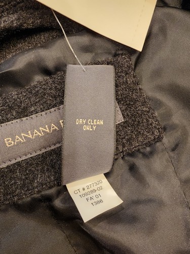 Banana Republic Mens XL Extra Large Bomber Jacket Coat Dark Gray Wool Cashmere - Picture 7 of 11