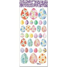 Violette Stickers - Easter Eggs - 2 Patterned Watercolor Sticker Sheets - Crafts