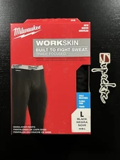 Milwaukee Men's Large Black WORKSKIN Thermal Underwear Base Layer Pants 441B-L