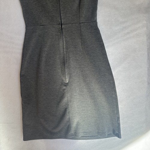 Modcloth Mini Dress Womens Large Gray Sheath Bow Zip Retro Casual Preppy Top - Picture 9 of 12