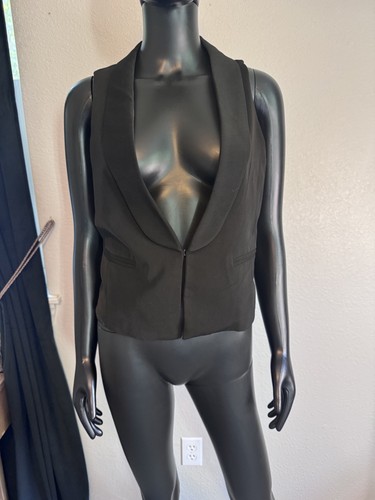 Forever 21 Women's Black Vest Sleeveless Collar Size M