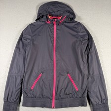 Nike Dri-FIT Womens Grey Pink Hooded Windbreaker Jacket 404843-052 Small