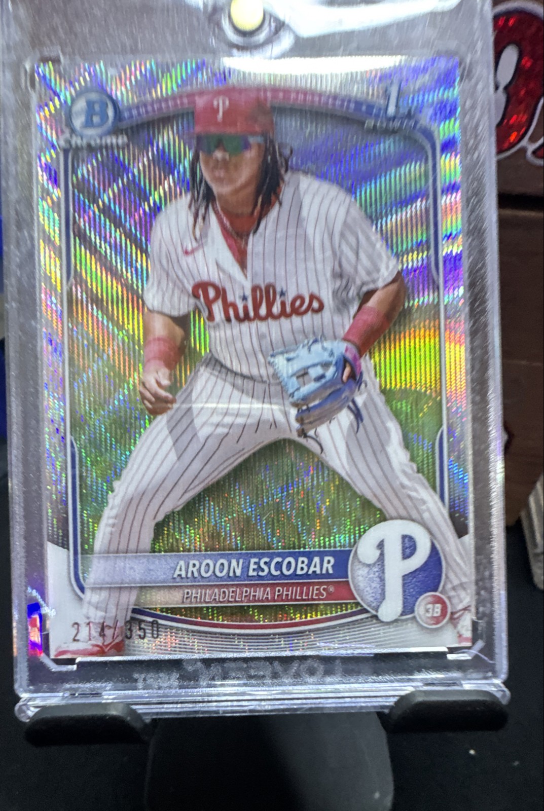 2025 Bowman - Chrome Prospects Aroon Escobar #BCP-65 Wave Refractor /350 (RC)