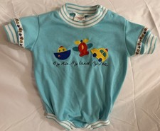 Vintage Health-Tex Bubble Romper 12M By Air By Land By Sea Embroidered USA