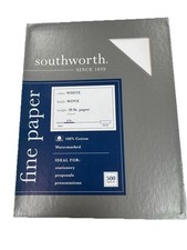 Southworth 25 Cotton Fine Business Paper WHITE 20 lb 8-1/2 x 11 Bond 500 Sheets