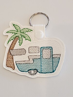 Camper Embroidered Keychain Travel Trailer Keychain Camping Camper RV Keychains