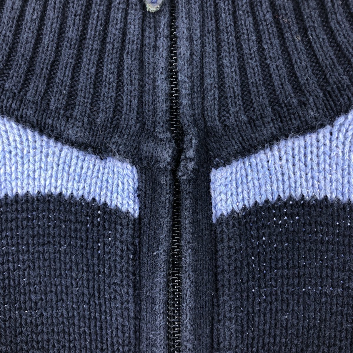 00'S NAUTICA Striped Pattern Cotton Knit Half Zip Sweater