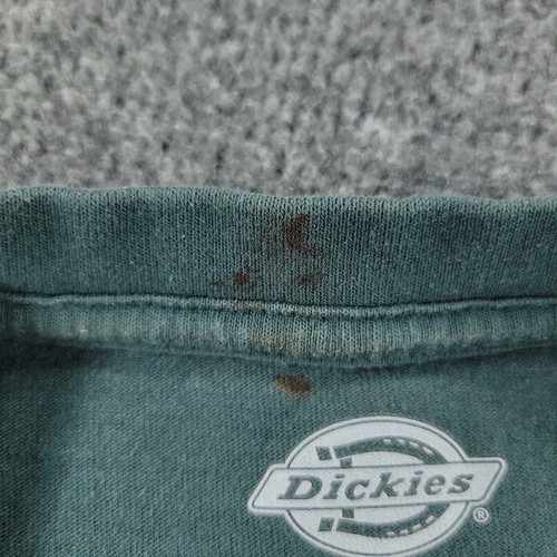 Dickies Shirt Men's Small Green Crew Neck Short Sleeve Logo Patch Pocket Adult S - Picture 14 of 14