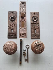 Original antique Eastlake mortise lock set by F.C. Linde & Co. (1890s)