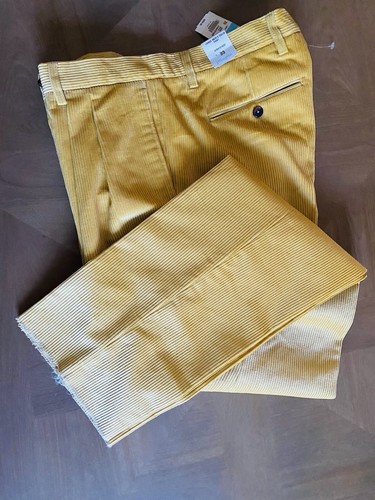$258 J. McLAUGHLIN Hombre Pana 2 Frontales Plisado Chino Talla 33x46 Oro Caqui - Imagen 2 de 11