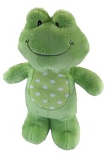 Gitzy Frog Plush Green Rattle Lovey 12" Stuffed Animal Baby Toy Polka Dots 2017