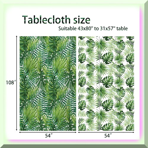Tropicover: Hawaiian Luau Jungle Tablecloth - 2 Pieces 54 x 108 Inch Plastic Tab - Imagen 4 de 7