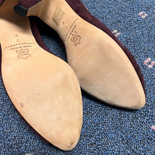 Loeffler Randall donna bordeaux scamosciato dettaglio vernice pompa classica taglia 7B Italia - Foto 7 di 12