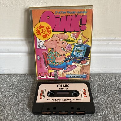 Commodore C64 Cassette Game - OINK - Comic Game - CRL  