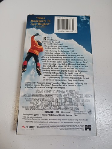 Everest VHS Tape Narrated By Liam Neeson - Bild 2 von 2