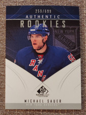 Mike Michael Sauer (Rangers) 2009-10 SP Game Used hockey ROOKIE CARD /699