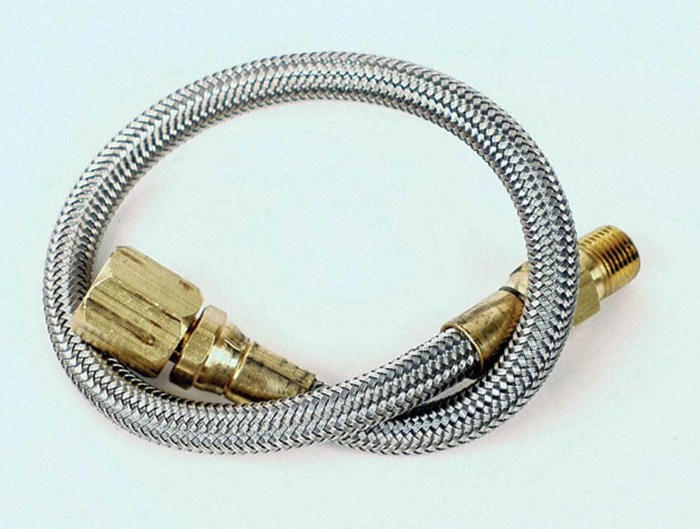 Longacre 45030 Steel Braided Gauge Line - 36" Length, Rated For 2500 PSI | For Oil, Fuel, Or Water Pressure - View #2