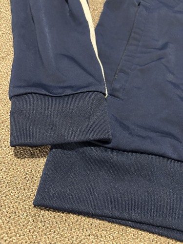 Boys Adidas Full Zip Track Suit Jacket Mock Neck Navy Blue White Stripes, 10-12 - Picture 3 of 8