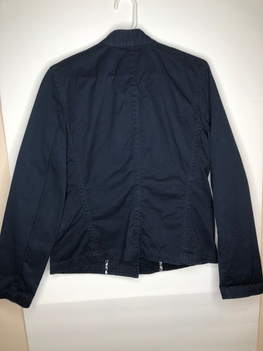 Liz Claiborne Damen marineblau geknöpfte Militärjacke Größe 12 gebraucht, in einwandfreiem Zustand - Bild 3 von 10