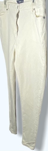 Denim 24/7 Women’s Straight Leg Corduroy Pants 14W Cream/Ivory Tapered Ankles - Picture 3 of 12
