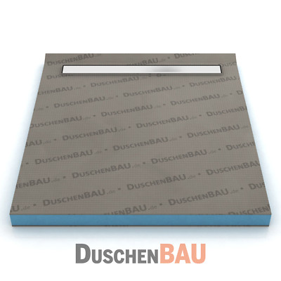 Duschelement 80x130 Cm Bodeneben – Mit Edelstahlrinne, Gefälle, Nur 75 Mm Einbautiefe, Kopfseitiger Anschluss