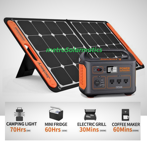 JACKERY 880 SOLAR GENERATOR KIT- 880Wh EXPLORER+SOLARSAGA 100 