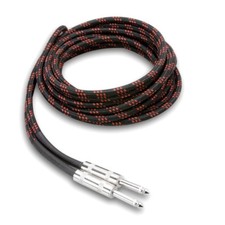Hosa 3GT-18C5 Cloth Guitar Instrument Cable Straight to Same Black/Red 18ft