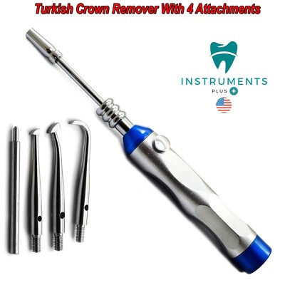 Automatic Crown Removal Gun Dentist Surgical Tool with 4 Attachments Dental CE